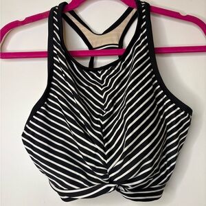 Striped Black and White Women's top for the beach